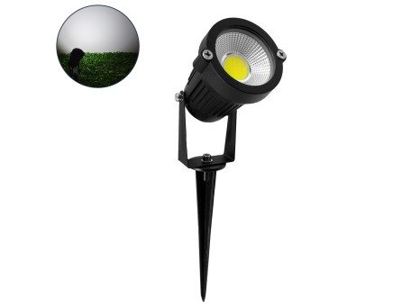 GLOBOSTAR® TREECOBO 75581 Φωτιστικό Σποτ για Φυτά - Δέντρα με Βάση Κήπου / Καρφωτό LED 10W 1200lm 35° DC 12-24V Αδιάβροχο IP67 Ψυχρό Λευκό 6000K Dimmable - Bridgelux COB Chip - Μαύρο - Μ6 x Π6 x Υ12.5cm - 2 Χρόνια Εγγύηση