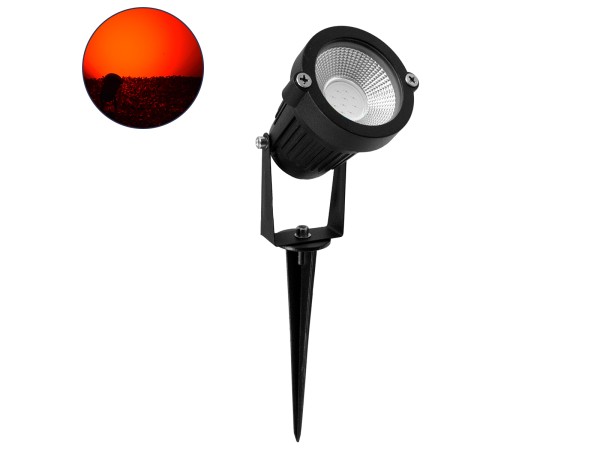 GLOBOSTAR® TREECOBO 75585 Φωτιστικό Σποτ για Φυτά - Δέντρα με Βάση Κήπου / Καρφωτό LED 10W 800lm 35° DC 12V Αδιάβροχο IP67 Κόκκινο Dimmable - Bridgelux COB Chip - Μαύρο - Μ6 x Π6 x Υ12.5cm - 2 Χρόνια Εγγύηση