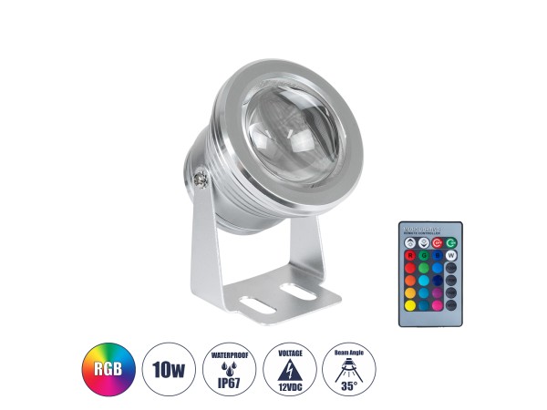 GLOBOSTAR® TREECOBINI 75592 Φωτιστικό Σποτ για Φυτά - Δέντρα με IR Ασύρματο Χειριστήριο LED 10W 500lm 35° DC 12V Αδιάβροχο IP67 Πολύχρωμο RGB Dimmable - Bridgelux COB Chip - Νίκελ Βούρτσας - Μ7 x Π10.5 x Υ8.5cm - 2 Χρόνια Εγγύηση GLOBOSTAR® TREECOBINI 75592 Φωτιστικό Σποτ για Φυτά - Δέντρα με IR Ασύρματο Χειριστήριο LED 10W 500lm 35° DC 12V Αδιάβροχο IP67 Πολύχρωμο RGB Dimmable - Bridgelux COB Chip - Νίκελ Βούρτσας - Μ7 x Π10.5 x Υ8.5cm - 2 Χρόνια Εγγύηση