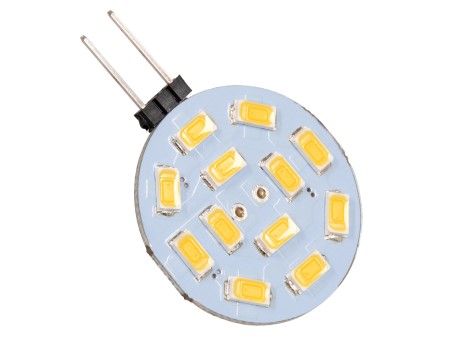 GLOBOSTAR® G4SIDE 76101 Λάμπα G4 LED 4.5W 405lm 120° DC 12-24V IP20 Θερμό Λευκό 2700K Dimmable - Sanan SMD Chip - Side Pin - Μ3 x Π3 x Υ0.8cm - 2 Χρόνια Εγγύηση