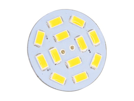 GLOBOSTAR® G4BACK 76102 Λάμπα G4 LED 4.5W 450lm 120° DC 12-24V IP20 Ψυχρό Λευκό 6000K Dimmable - Sanan SMD Chip - Back Pin - Μ3 x Π3 x Υ0.8cm - 2 Χρόνια Εγγύηση