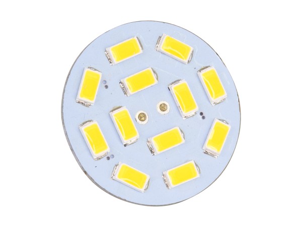 GLOBOSTAR® G4BACK 76102 Λάμπα G4 LED 4.5W 450lm 120° DC 12-24V IP20 Ψυχρό Λευκό 6000K Dimmable - Sanan SMD Chip - Back Pin - Μ3 x Π3 x Υ0.8cm - 2 Χρόνια Εγγύηση