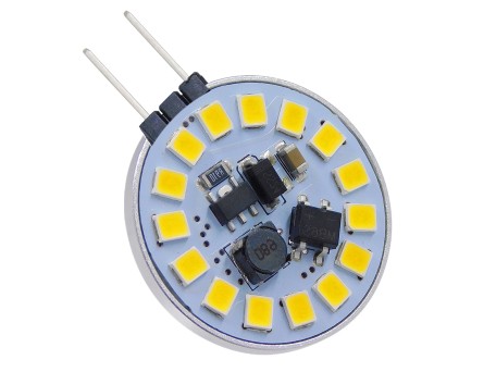 GLOBOSTAR® G4SIDE 76105 Λάμπα G4 LED 3W 285lm 120° DC 12-24V IP20 Φυσικό Λευκό 4500K Dimmable - Sanan SMD Chip - Side Pin - Μ2.9 x Π2.9 x Υ0.8cm - 2 Χρόνια Εγγύηση