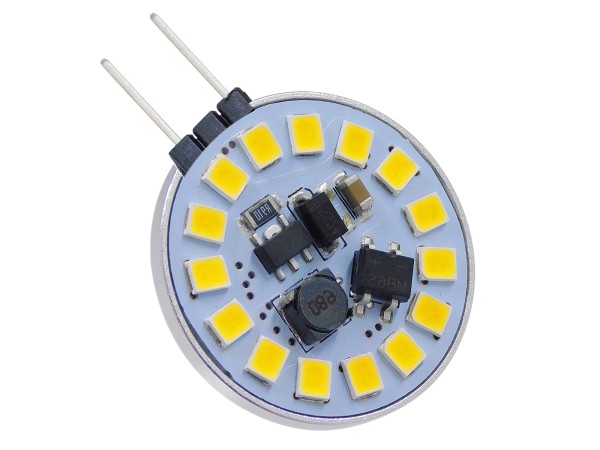 GLOBOSTAR® G4SIDE 76105 Λάμπα G4 LED 3W 330lm 120° DC 12-24V IP20 Φυσικό Λευκό 4500K Dimmable - Sanan SMD Chip - Side Pin - Μ2.9 x Π2.9 x Υ0.8cm - 2 Χρόνια Εγγύηση