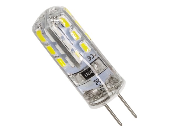 GLOBOSTAR® G4BACK 76130 Λάμπα G4 LED 2W 200lm 320° DC 12V IP20 Ψυχρό Λευκό 6000K Dimmable - Sanan SMD Chip - Back Pin - Μ0.9 x Π0.9 x Υ3.5cm - 2 Χρόνια Εγγύηση