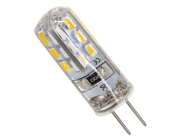 GLOBOSTAR® G4BACK 76132 Λάμπα G4 LED 2W 180lm 320° DC 12V IP20 Θερμό Λευκό 2700K Dimmable - Sanan SMD Chip - Back Pin - Μ0.9 x Π0.9 x Υ3.5cm - 2 Χρόνια Εγγύηση