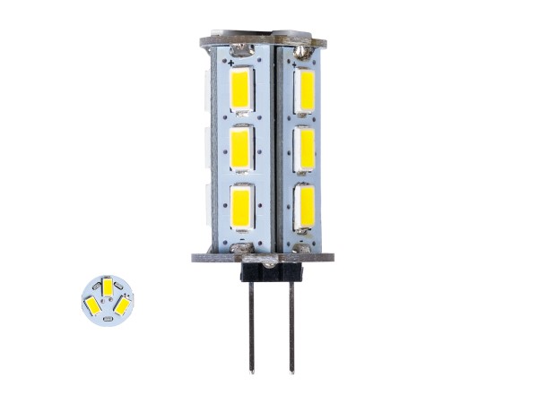 GLOBOSTAR® G4BACK 76133 Λάμπα G4 LED 5W 500lm 320° DC 12-24V IP20 Ψυχρό Λευκό 6000K Dimmable - Sanan SMD Chip - Back Pin - Μ1.8 x Π1.8 x Υ4.3cm - 2 Χρόνια Εγγύηση GLOBOSTAR® G4BACK 76133 Λάμπα G4 LED 5W 500lm 320° DC 12-24V IP20 Ψυχρό Λευκό 6000K Dimmable - Sanan SMD Chip - Back Pin - Μ1.8 x Π1.8 x Υ4.3cm - 2 Χρόνια Εγγύηση