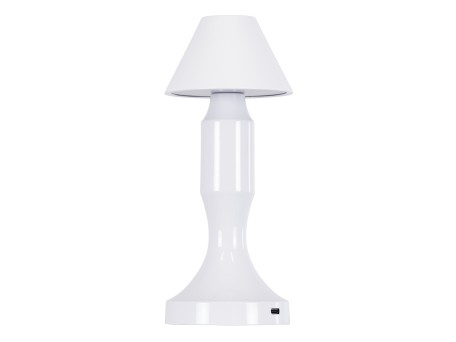 GloboStar® LUNNA 76476 Επαναφορτιζόμενο Επιτραπέζιο Φωτιστικό Πορτατίφ LED 1.5W 105lm 120° DC 5V IP44 CCT Ultra Θερμό 1500K - Φυσικό Λευκό 4500K - Ψυχρό Λευκό 6000K Dimmable Λευκό Πλαστικό - Μ9 x Π9 x Υ23cm- 2 Χρόνια Εγγύηση