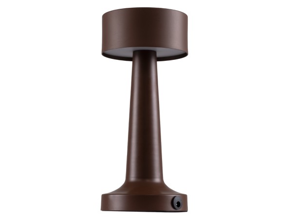 GloboStar® BELLA 76507 Επαναφορτιζόμενο Επιτραπέζιο Φωτιστικό Πορτατίφ LED 1.5W 105lm 120° DC 5V IP44 Θερμό Λευκό 2700K Dimmable Καφέ Αλουμίνιο - Μ9 x Π9 x Υ21cm - 2 Xρόνια Εγγύηση