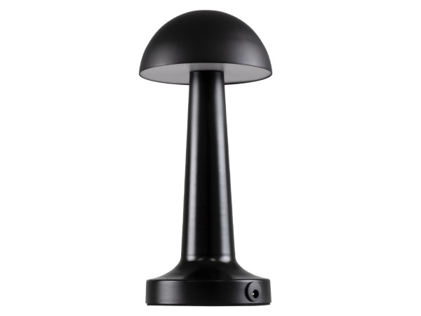 GloboStar® COCO 76509 Επαναφορτιζόμενο Επιτραπέζιο Φωτιστικό Πορτατίφ LED 1.5W 105lm 120° DC 5V IP44 Θερμό Λευκό 2700K Dimmable Μαύρο Αλουμίνιο - Μ10 x Π10 x Υ22cm - 2 Xρόνια Εγγύηση