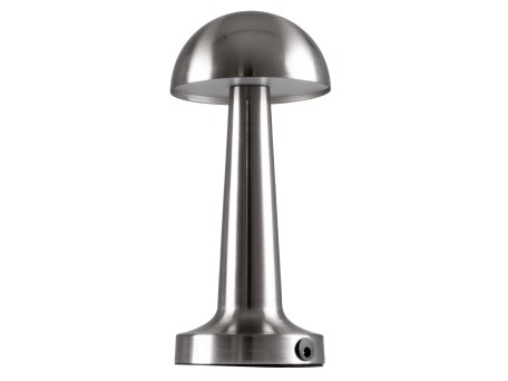 GloboStar® COCO 76510 Επαναφορτιζόμενο Επιτραπέζιο Φωτιστικό Πορτατίφ LED 1.5W 105lm 120° DC 5V IP44 Θερμό Λευκό 2700K Dimmable Ασημί Αλουμίνιο - Μ10 x Π10 x Υ22cm - 2 Xρόνια Εγγύηση