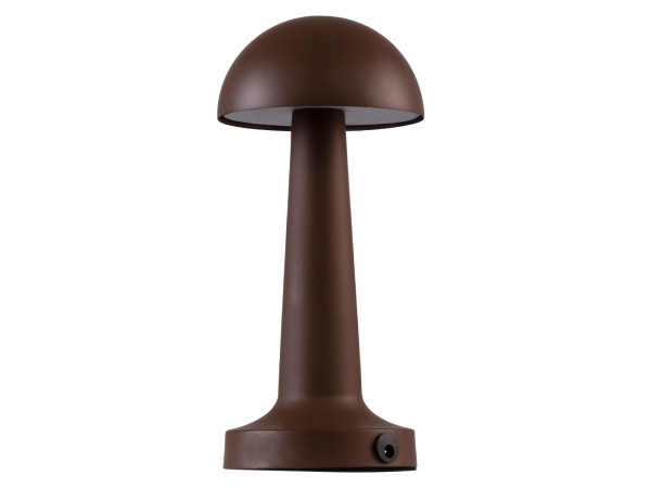 GloboStar® COCO 76513 Επαναφορτιζόμενο Επιτραπέζιο Φωτιστικό Πορτατίφ LED 1.5W 105lm 120° DC 5V IP44 Θερμό Λευκό 2700K Dimmable Καφέ Αλουμίνιο - Μ10 x Π10 x Υ22cm - 2 Xρόνια Εγγύηση