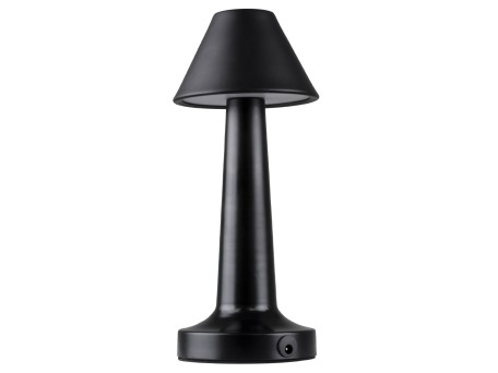 GloboStar® MOLLY 76515 Επαναφορτιζόμενο Επιτραπέζιο Φωτιστικό Πορτατίφ LED 1.5W 105lm 120° DC 5V IP44 Θερμό Λευκό 2700K Dimmable Μαύρο Αλουμίνιο - Μ10 x Π10 x Υ23cm - 2 Xρόνια Εγγύηση