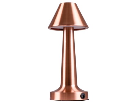 GloboStar® MOLLY 76517 Επαναφορτιζόμενο Επιτραπέζιο Φωτιστικό Πορτατίφ LED 1.5W 105lm 120° DC 5V IP44 Θερμό Λευκό 2700K Dimmable Χάλκινο Αλουμίνιο - Μ10 x Π10 x Υ23cm - 2 Xρόνια Εγγύηση