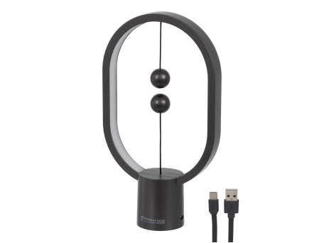 GloboStar® 76544 Επιτραπέζιο Φωτιστικό Πορτατίφ LED 15W 1500lm 360° DC 5V IP20 Θερμό Λευκό 2700K Μαύρο & Λευκό Πλαστικό - Μ14 x Π5.5 x Υ24.8cm - 2 Xρόνια Εγγύηση