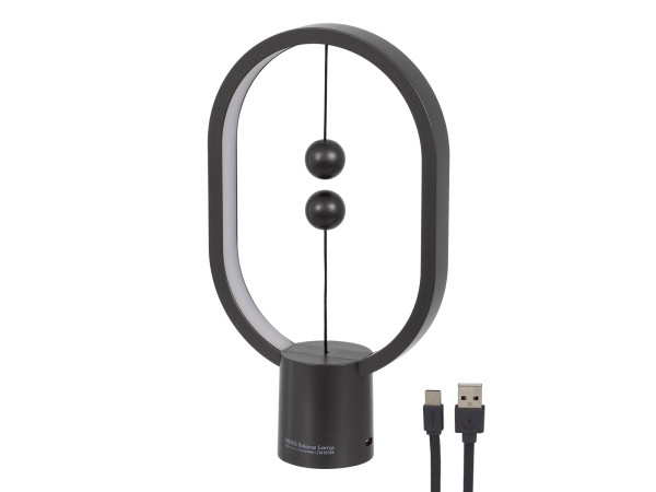 GloboStar® 76544 Επιτραπέζιο Φωτιστικό Πορτατίφ LED 15W 1500lm 360° DC 5V IP20 Θερμό Λευκό 2700K Μαύρο & Λευκό Πλαστικό - Μ14 x Π5.5 x Υ24.8cm - 2 Xρόνια Εγγύηση