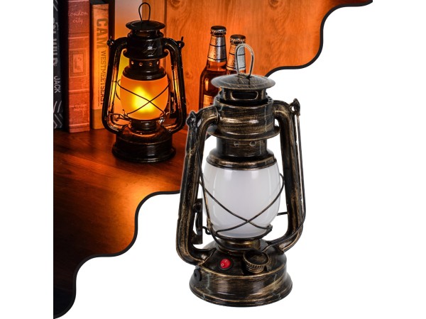 GLOBOSTAR® FIREWATCH 76547 Διακοσμητικό Φαναράκι LED 10W 500lm 360° Επαναφορτιζόμενο DC 5V με Μπαταρίες 2x18650 IP20 Ultra Θερμό Λευκό 1800K - Μ15 x Π11.5 x Υ23.5cm - 2 Χρόνια Εγγύηση