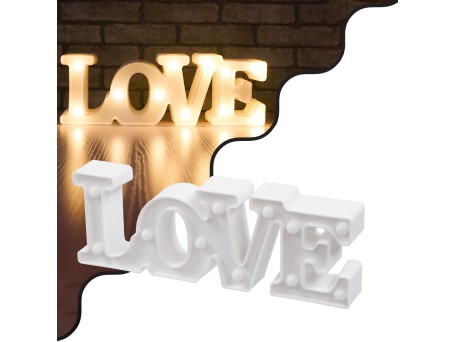 GLOBOSTAR® LOVE BOMBING 76549 Μοντέρνο Επιτραπέζιο Φωτιστικό Πορτατίφ LED 2W 120lm 180° DC 3V με Μπαταρίες 2xAAA IP20 Θερμό Λευκό 2700K - Λευκό - Μ30 x Π10.7 x Υ4cm - 2 Χρόνια Εγγύηση