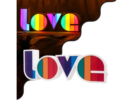 GLOBOSTAR® LOVE BOMBING 76550 Μοντέρνο Επιτραπέζιο Φωτιστικό Πορτατίφ LED 2W 120lm 180° DC 4.5V με Μπαταρίες 3xAAA IP20 Ψυχρό Λευκό 6000K - Πολύχρωμο - Μ36 x Π13.5 x Υ4.8cm - 2 Χρόνια Εγγύηση