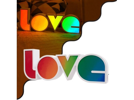 GLOBOSTAR® LOVE BOMBING 76551 Μοντέρνο Επιτραπέζιο Φωτιστικό Πορτατίφ LED 2W 120lm 180° DC 4.5V με Μπαταρίες 3xAAA IP20 Ψυχρό Λευκό 6000K - Πολύχρωμο - Μ36 x Π13.5 x Υ4.8cm - 2 Χρόνια Εγγύηση