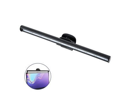 GloboStar® 76552 E-READING LIGHT Φωτιστικό Οθόνης με Χειριστήριο LED 5W 565lm 120° DC 5V IP20 CCT Θερμό Λευκό 2700K - Φυσικό Λευκό 4500K - Ψυχρό Λευκό 6000K Dimmable Μαύρο Πλαστικό Μ26 x Π4.5 x Υ4.5cm - 2 Xρόνια Εγγύηση