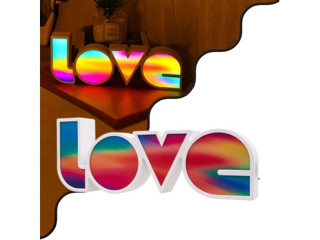 GLOBOSTAR® LOVE BOMBING 76553 Μοντέρνο Επιτραπέζιο Φωτιστικό Πορτατίφ LED 2W 120lm 180° DC 4.5V με Μπαταρίες 3xAAA IP20 Ψυχρό Λευκό 6000K - Πολύχρωμο - Μ36 x Π13.5 x Υ4.8cm - 2 Χρόνια Εγγύηση