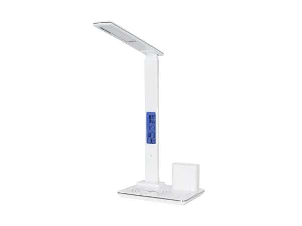 GLOBOSTAR® ZENTIME 76554 Μοντέρνο Επιτραπέζιο Φωτιστικό Γραφείου με Ασύρματη Φόρτιση 15W 3A & Ψηφιακό Ρολόι LED 3.5W 350lm 120° DC 5V με USB-C IP20 Ρυθμιζόμενο Λευκό CCT με Αφή 2700K/4500K/6000K Dimmable - Sanan SMD Chip - Μαύρο - Μ19.5 x Π14.5 x Υ38.8cm GLOBOSTAR® ZENTIME 76554 Μοντέρνο Επιτραπέζιο Φωτιστικό Γραφείου με Ασύρματη Φόρτιση 15W 3A & Ψηφιακό Ρολόι LED 3.5W 350lm 120° DC 5V με USB-C IP20 Ρυθμιζόμενο Λευκό CCT με Αφή 2700K/4500K/6000K Dimmable - Sanan SMD Chip - Μαύρο - Μ19.5 x Π14.5 x Υ38.8cm