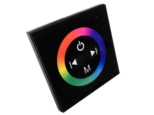 LED RGB Controller Μαύρο Τοίχου Αφής 12v (144w) - 24v (288w) DC GloboStar 77409