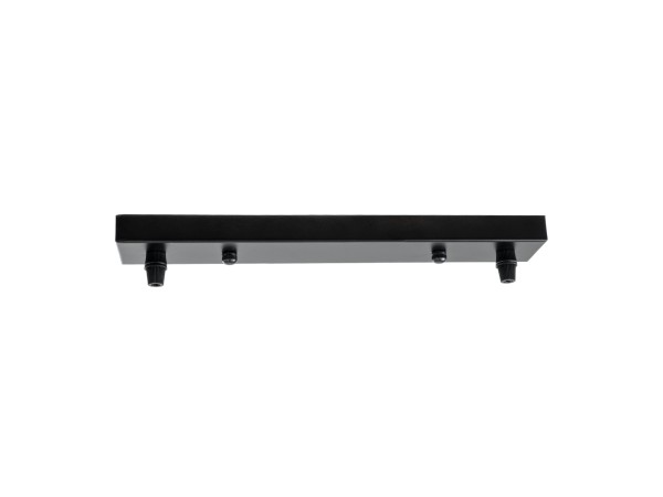 GLOBOSTAR® WALLBASE 77521 Γραμμική Μεταλλική Ροζέτα για Κρέμαση 2 Φωτιστικών - Μαύρο - Μ30 x Π5 x Υ2cm