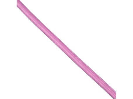 GloboStar® 77604 Στρογγυλό Υφασμάτινο Καλώδιο 1m 2 x 0.75mm² Ροζ