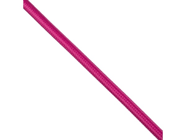 GloboStar® 77605 Στρογγυλό Υφασμάτινο Καλώδιο 1m 2 x 0.75mm² Φούξια