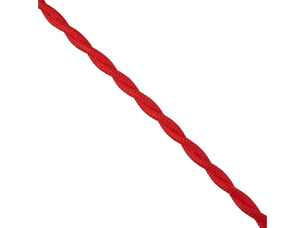 GloboStar® 77621 Πλεκτό Υφασμάτινο Καλώδιο 1m 2 x 0.75mm² Κόκκινο