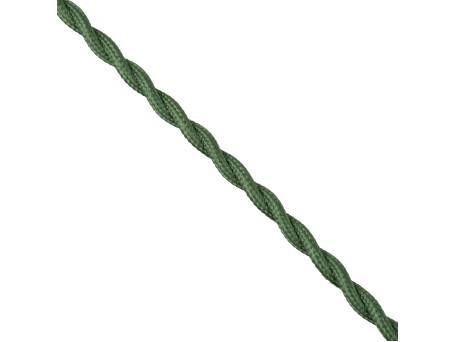 GloboStar® 77622 Πλεκτό Υφασμάτινο Καλώδιο 1m 2 x 0.75mm² Πράσινο - Χακί