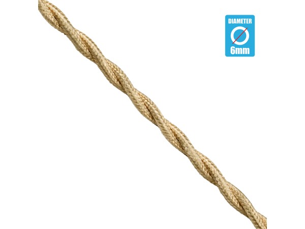 GLOBOSTAR® DECOCABLE 77624 Υφασμάτινο Στριφτό Καλώδιο 2 x 0.75mm² IP20 - Μπεζ - Μ100 x Π0.6 x Υ0.6cm GLOBOSTAR® DECOCABLE 77624 Υφασμάτινο Στριφτό Καλώδιο 2 x 0.75mm² IP20 - Μπεζ - Μ100 x Π0.6 x Υ0.6cm