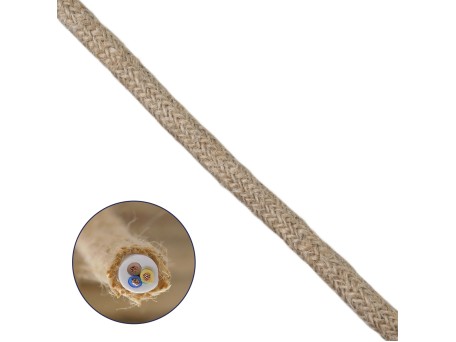 GLOBOSTAR® DECOCABLE 77641 Τριχιά Καλώδιο 3 x 0.75mm² IP20 - Μπεζ - Μ100 x Π0.8 x Υ0.8cm