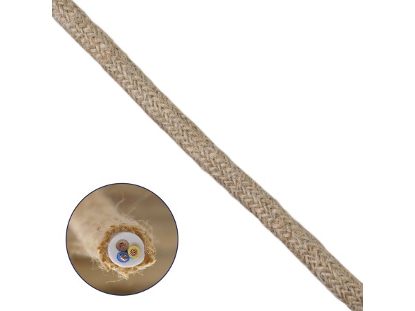 GLOBOSTAR® DECOCABLE 77641 Τριχιά Καλώδιο 3 x 0.75mm² IP20 - Μπεζ - Μ100 x Π0.8 x Υ0.8cm