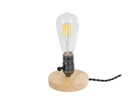GLOBOSTAR® NOX 77700 Μοντέρνο Επιτραπέζιο Φωτιστικό Πορτατίφ με Ντουί 1 x E27 AC 220-240V IP20 - Μπεζ & Μαύρο - Μ12 x Π12 x Υ9cm