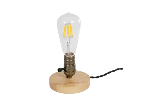 GLOBOSTAR® NOX 77701 Μοντέρνο Επιτραπέζιο Φωτιστικό Πορτατίφ με Ντουί 1 x E27 AC 220-240V IP20 - Μπεζ & Μπρούτζινο - Μ12 x Π12 x Υ9cm