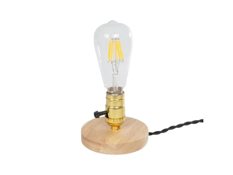 GLOBOSTAR® NOX 77702 Μοντέρνο Επιτραπέζιο Φωτιστικό Πορτατίφ με Ντουί 1 x E27 AC 220-240V IP20 - Μπεζ & Χρυσό - Μ12 x Π12 x Υ9cm