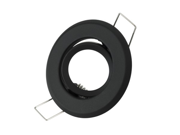 GLOBOSTAR® DELTA 77801 Χωνευτή Κινούμενη Βάση για Σποτ MR11 με Ντουί GU10/GU5.3 IP20 - Μαύρο Ματ - Μ7 x Π7 x Υ2.1cm / Q5.5cm