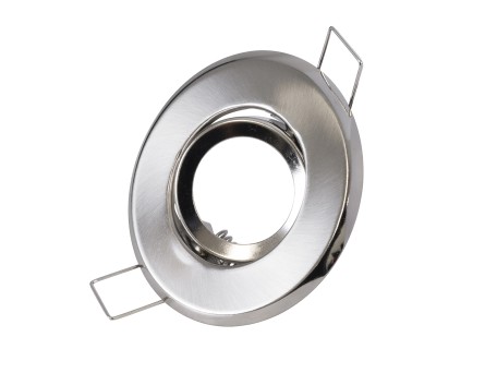 GLOBOSTAR® RAFY 77802 Χωνευτή Κινούμενη Βάση για Σποτ MR11 με Ντουί GU10/GU5.3 IP20 - Νίκελ Χρώμιο - Μ7 x Π7 x Υ2.1cm / Q5cm