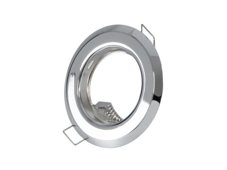 GLOBOSTAR® RAFY 77810 Χωνευτή Βάση για Σποτ MR16 με Ντουί GU10/GU5.3 IP20 - Νίκελ Χρώμιο - Μ8.3 x Π8.3 x Υ3.1cm / Q6cm