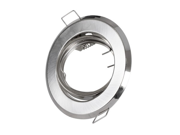 GLOBOSTAR® RAFY 77816 Χωνευτή Κινούμενη Βάση για Σποτ MR16 για Ντουί GU10/GU5.3 IP20 - Νίκελ Βούρτσας - Μ9.2 x Π9.2 x Υ3.1cm / Q7cm