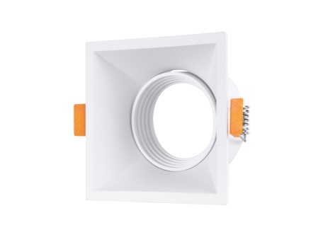 GLOBOSTAR® ALPHA 77832 Χωνευτή Κινούμενη Βάση για Σποτ MR16 για Ντουί GU10/GU5.3 IP20 - Λευκό - Μ9 x Π9 x Υ4.5cm / Q8.3cm