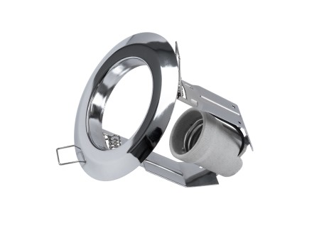 GLOBOSTAR® ACIDA 77847 Χωνευτή Βάση για Σποτ R63 με Ντουί E27 IP20 - Νίκελ Χρώμιο - Μ11 x Π11 x Υ11cm / Q9cm