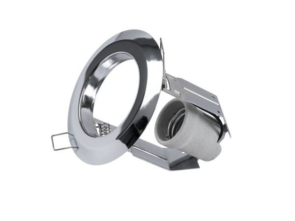 GLOBOSTAR® ACIDA 77847 Χωνευτή Βάση για Σποτ R63 με Ντουί E27 IP20 - Νίκελ Χρώμιο - Μ11 x Π11 x Υ11cm / Q9cm