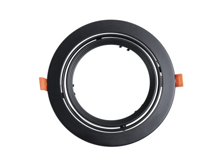 GLOBOSTAR® VITA 77851 Χωνευτή Κινούμενη Βάση για Σποτ AR111 για Ντουί GU10/GU5.3 IP20 - Μαύρο Ματ - Μ18 x Π18 x Υ4.5cm / Q16.5cm