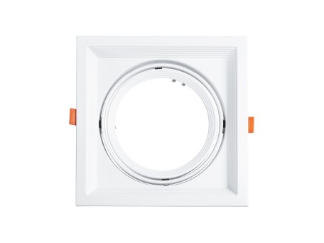 GLOBOSTAR® VITA 77852 Χωνευτή Κινούμενη Βάση για Σποτ AR111 για Ντουί GU10/GU5.3 IP20 - Λευκό - Μ18 x Π18 x Υ4.5cm / Q17.5 x 17.5cm