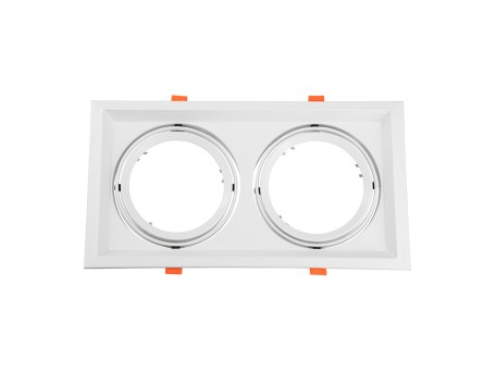 GLOBOSTAR® VITA 77854 Χωνευτή Κινούμενη Βάση για 2 x Σποτ AR111 για Ντουί GU10/GU5.3 IP20 - Λευκό - Μ33.5 x Π18 x Υ5.5cm / Q32.5 x 17cm