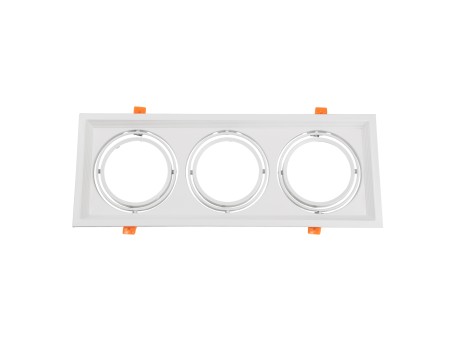 GLOBOSTAR® VITA 77856 Χωνευτή Κινούμενη Βάση για 3 x Σποτ AR111 για Ντουί GU10/GU5.3 IP20 - Λευκό - Μ48.7 x Π18 x Υ5.5cm / Q47.5 x 17cm